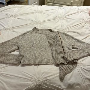 Heathered gray Hollister side zip sweater